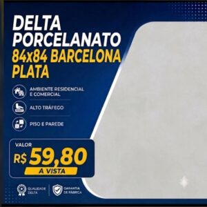 Delta a Porcelanato 84X84 A Barcel Plata-84 Act