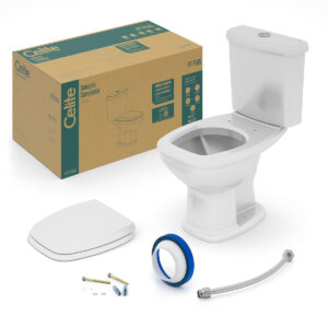 Bacia Acoplada, Assento PP Softclose® e itens de instalação Fit