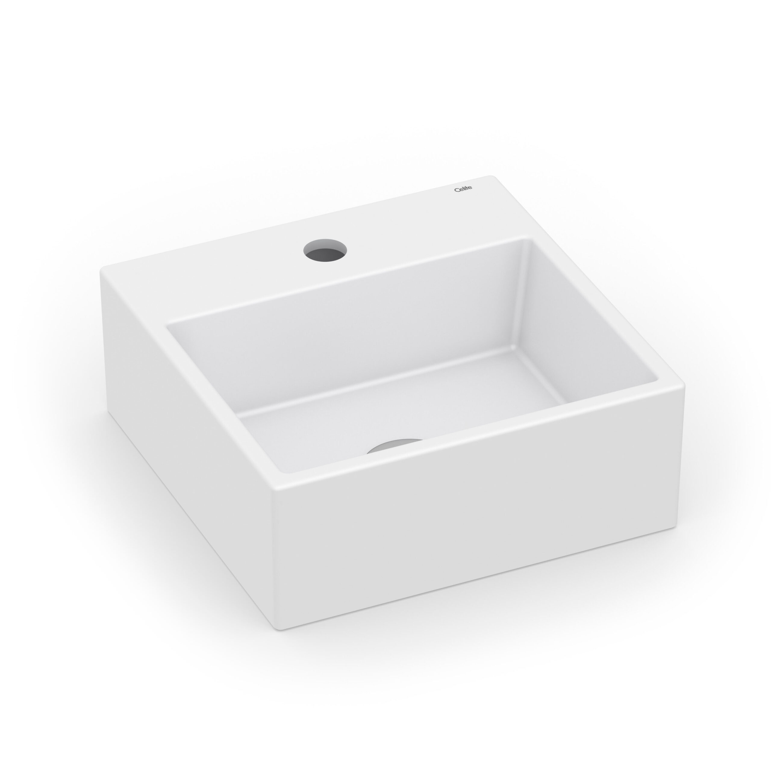 Cuba de Apoio Quadrada Basic com mesa Q1 Celite