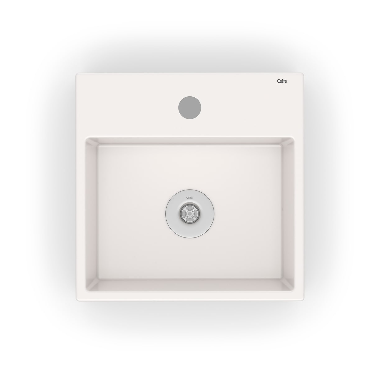 Cuba de Apoio Quadrada Basic com mesa Q1 Celite - Imagem 2