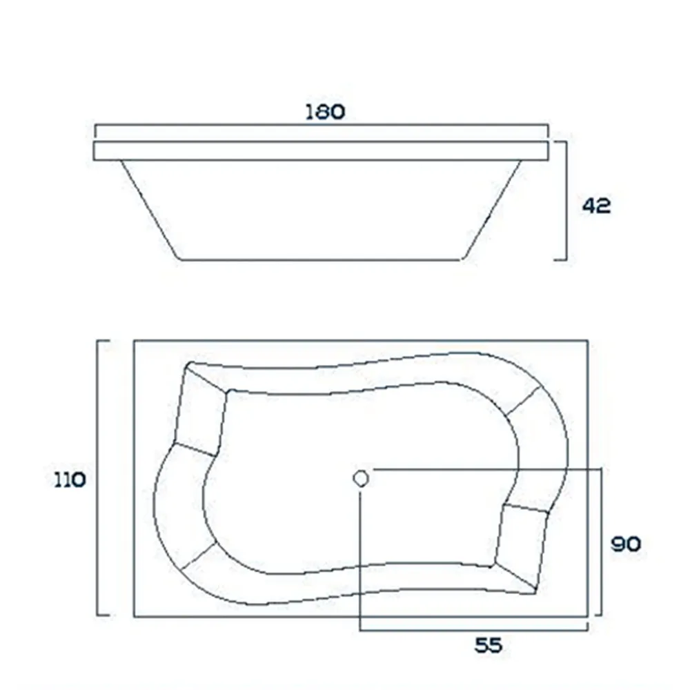 Aquaplás Banheira Ferrara Cril 1,80x1,10 Branca - Imagem 3