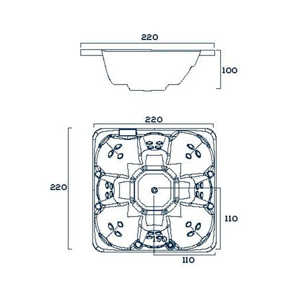 Aquaplás SPA California 2,20x2,20 Branca - Imagem 3