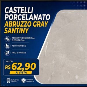Castelli a Porcelanato 83X83 Abruzzo Gray Santiny 70540