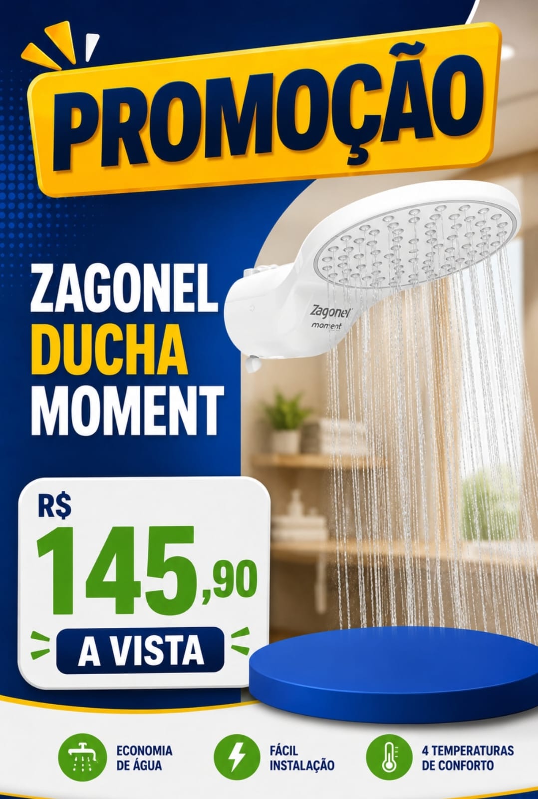 Zagonel Ducha Moment Eletrônica