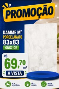 Damme Porcelanato 83X83 A AR-83105 ONIX ICE