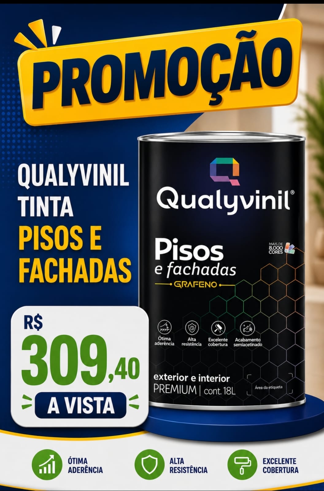 Qualyvinil Tinta Acrilica Pisos/Fachadas 18L