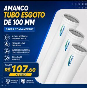 A Amanco Tubo Esgoto 100 mm - 6 metros barra
