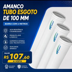 A Amanco Tubo Esgoto 100 mm - 6 metros barra